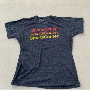 Retro SportsCenter T shirt Charcoal Gray size Large